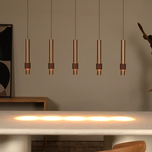 Lucide MARGARY - Pendelleuchten - LED Dim. - 5x4,2W 2700K - Kaffee - Atmosphäre 1